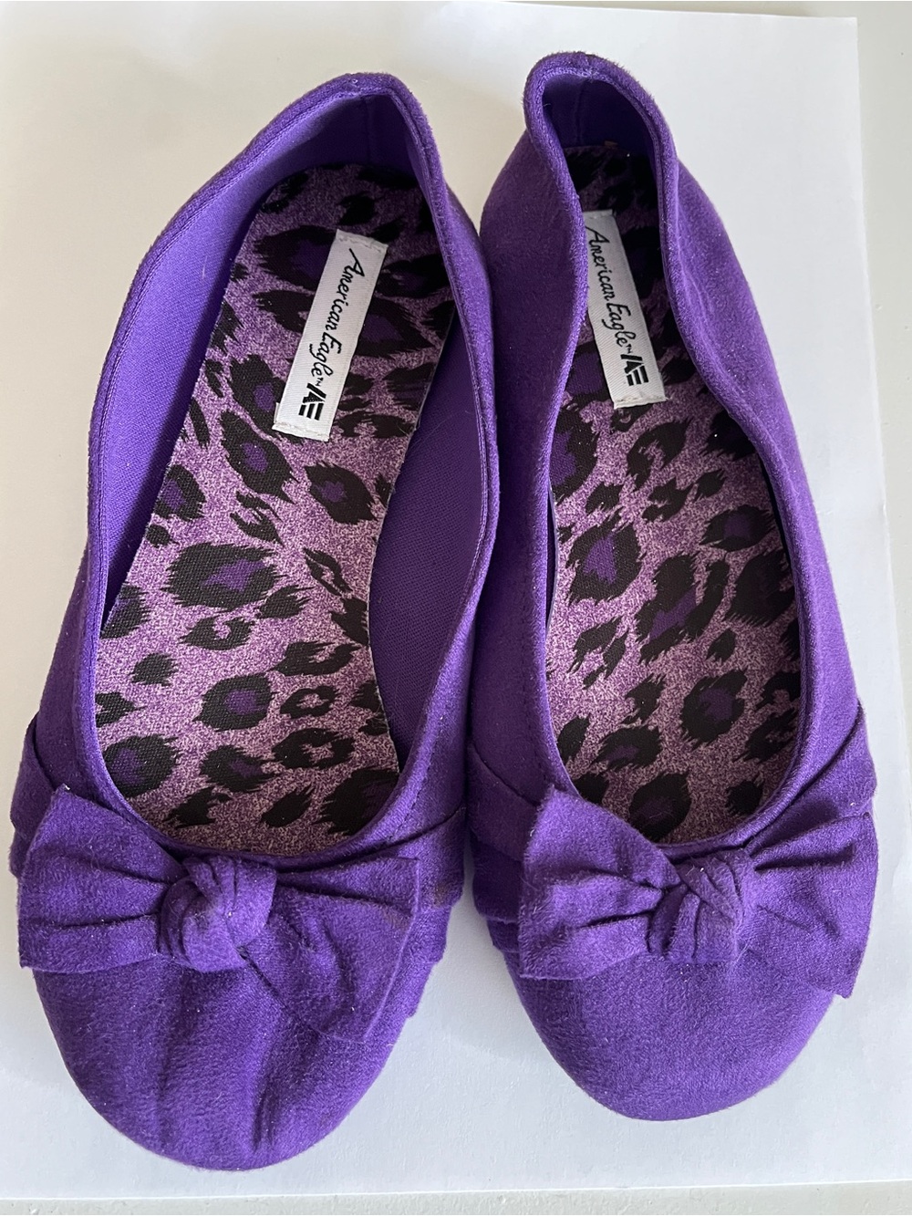 American Eagle Outfitters Purple Bow Ballet Flats Girls Kids Size 2